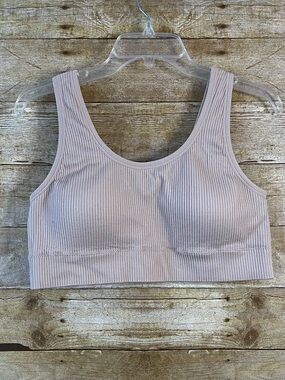 Torrid Women’s Seamless Rib Padded Bralette Wireless EUC Size 1X Beige